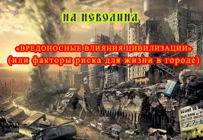 «ВРЕДОНОСНЫЕ ВЛИЯНИЯ ЦИВИЛИЗАЦИИ» или факторы риска для жизни в городе