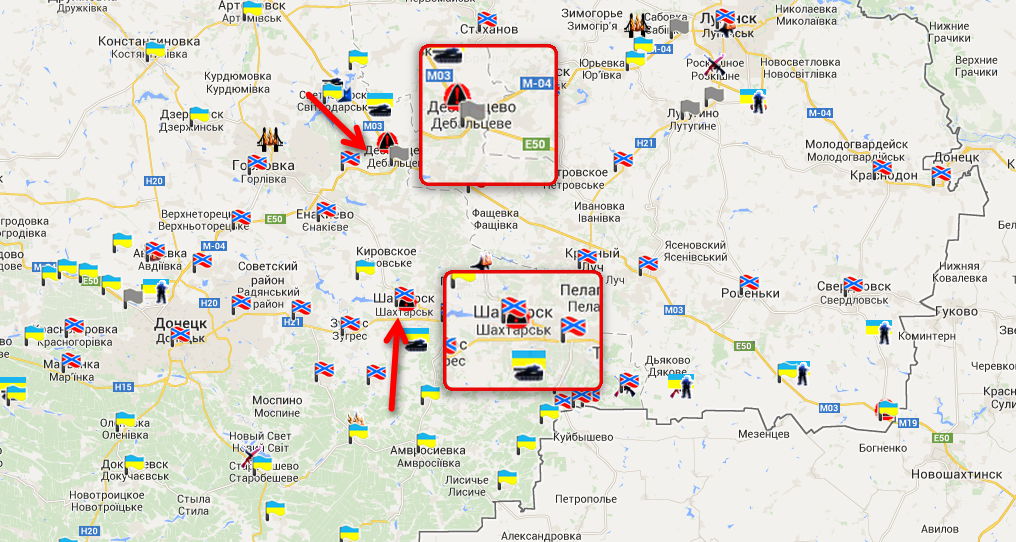 Карта украины шахтерск