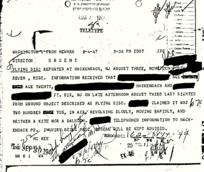Документы ФБР о нахождении пришельцев на Земле